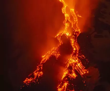 Earth had no oxygen in the beginning. Then a volcano erupted